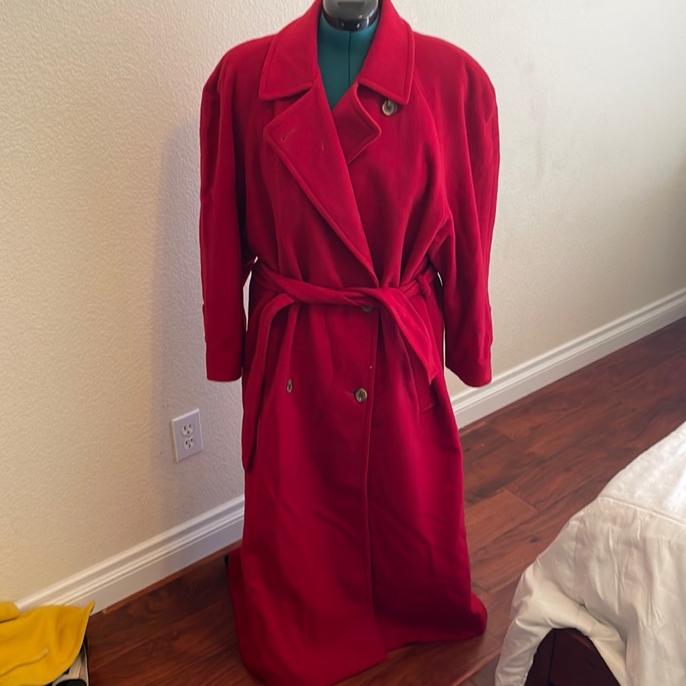 Red wool coat